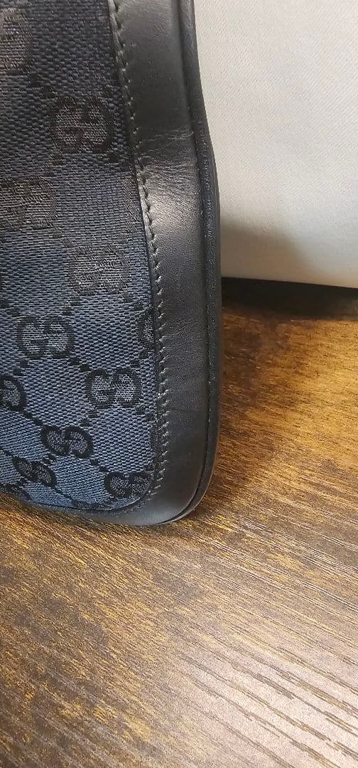 美品✨GUCCI グッチ ショルダーバッグ 黒 GGキャンバス ジャッキーレザー