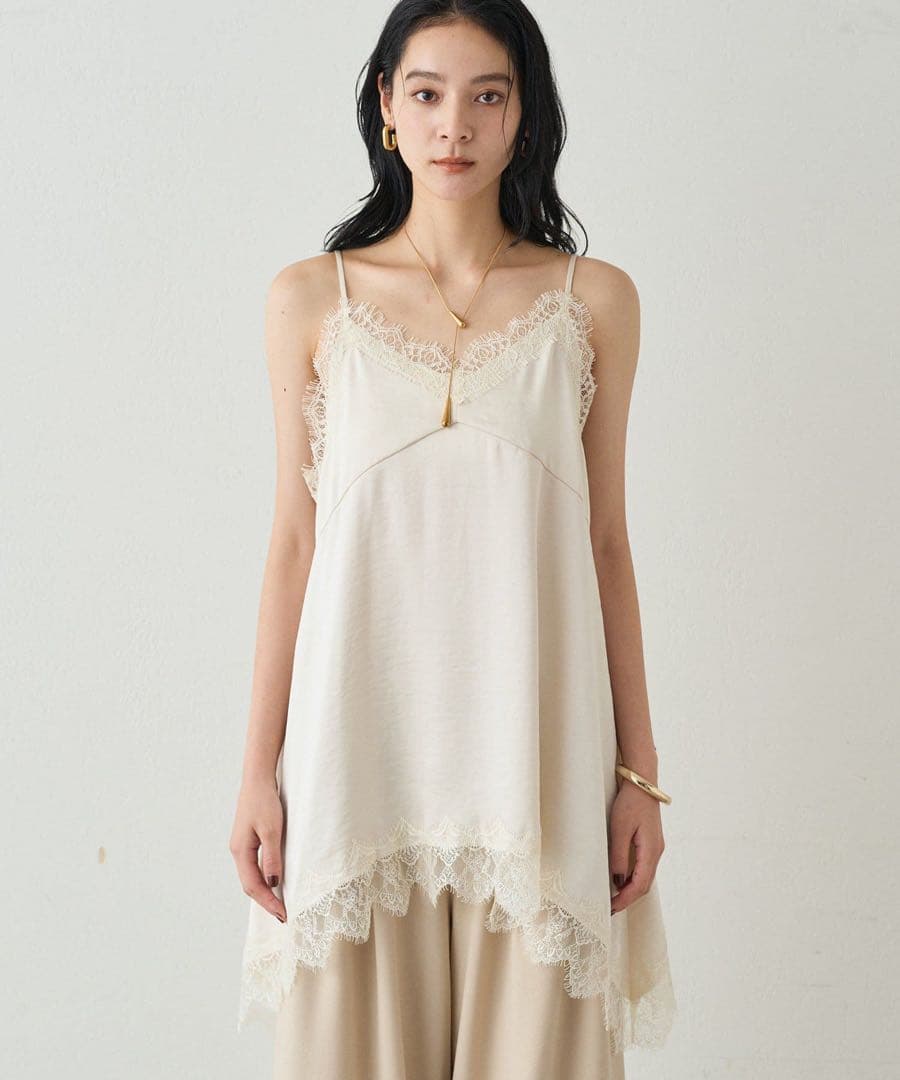 【新品未使用】LOUNGEDRESS レースキャミ アイボリー