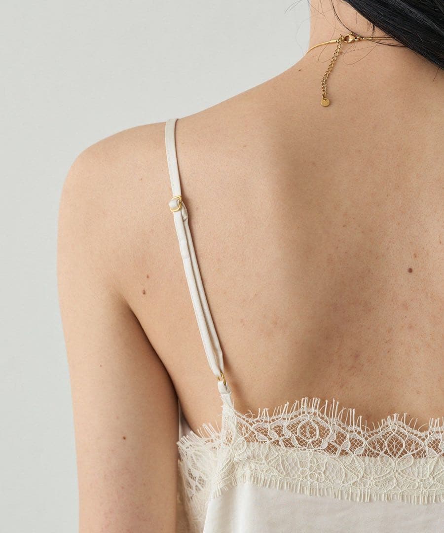 【新品未使用】LOUNGEDRESS レースキャミ アイボリー