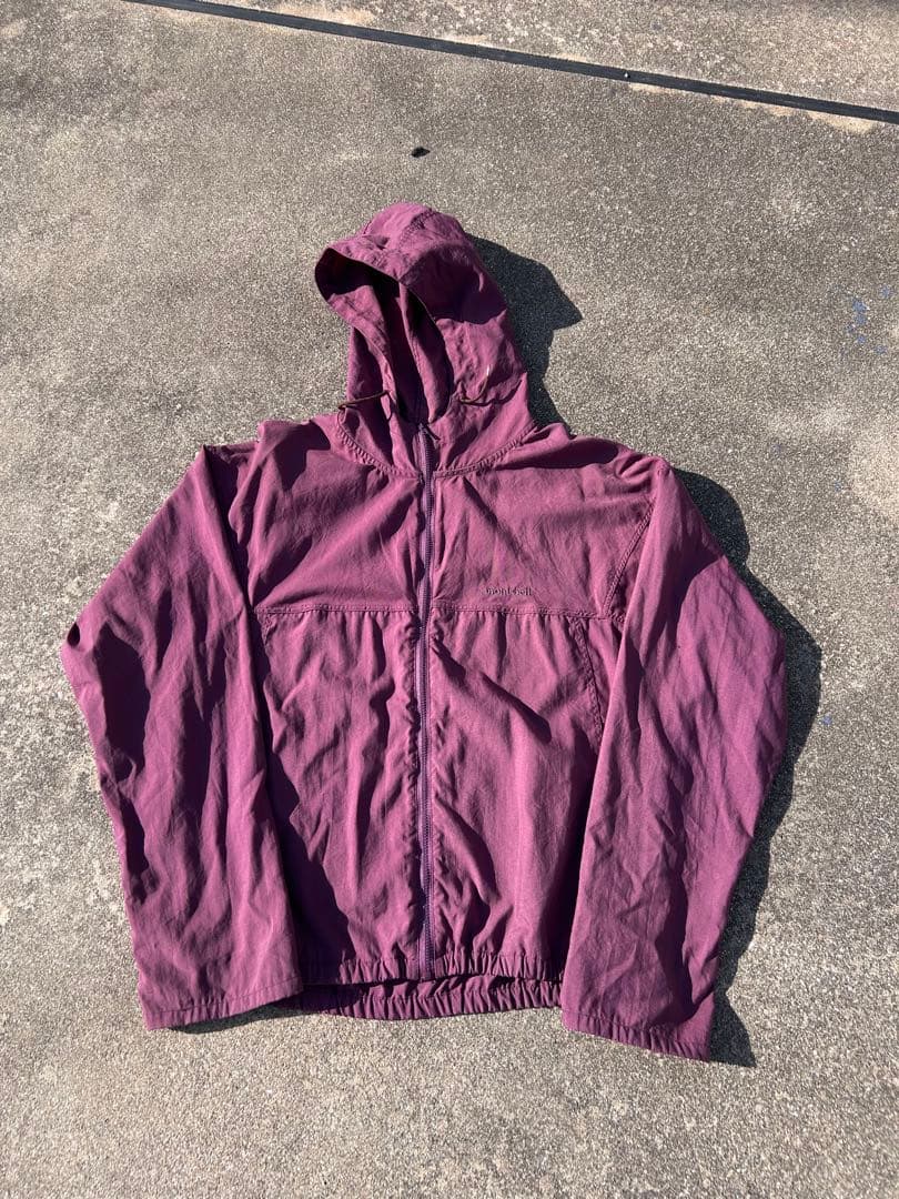 90s mont-bell 激レア　フード付きナイロンジャケット L パープル