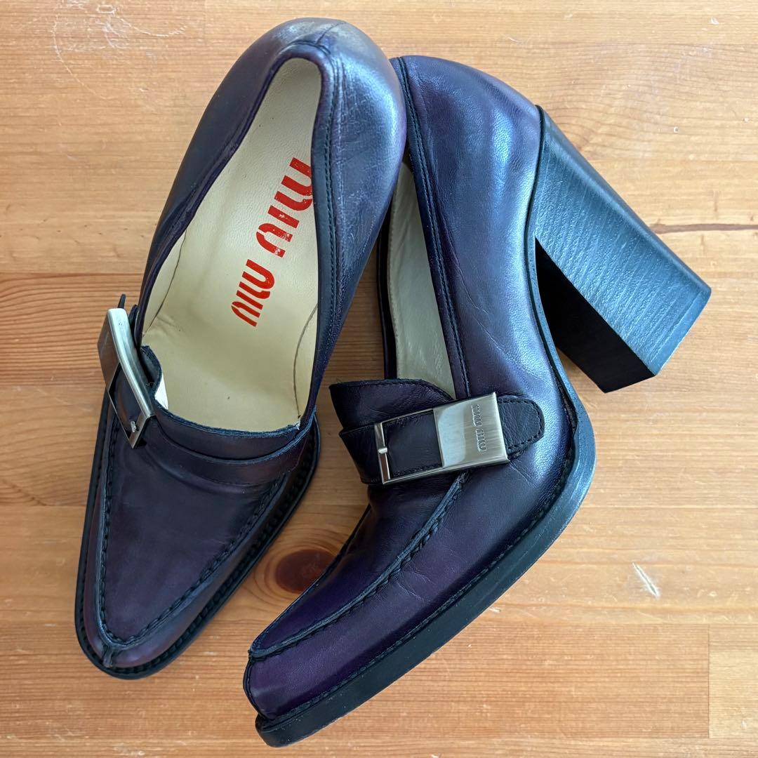 超希少！　MIU MIU　約20年前の商品　ハイヒール　濃紫　ヴィンテージ