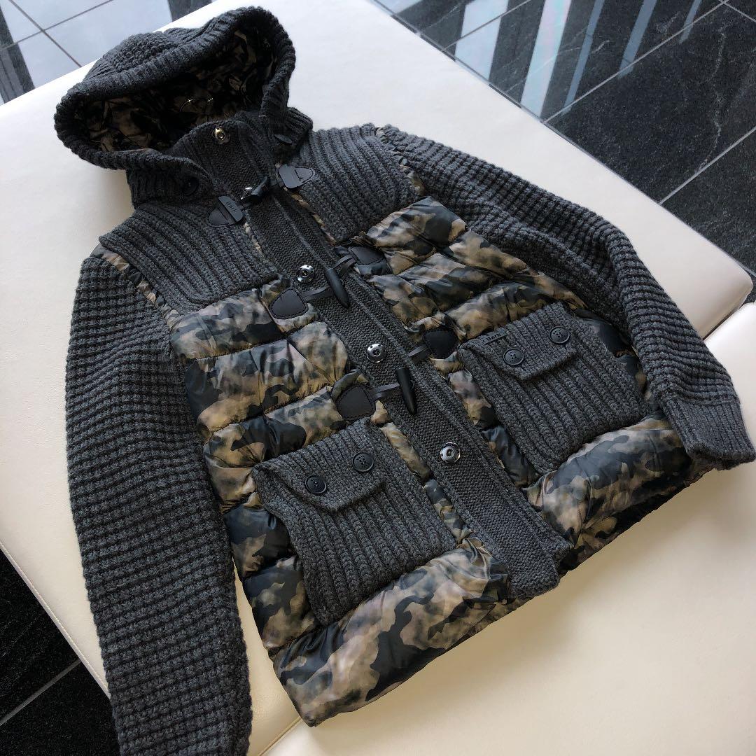 Bark バーク ダッフルコート ニット　カモフラ