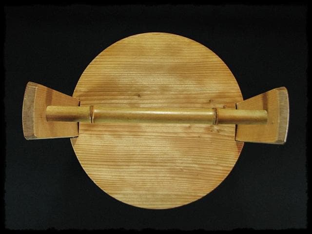 露地道具 水張桶 大型 手桶 水桶 通桶 つくばい 木地 茶道具 f319