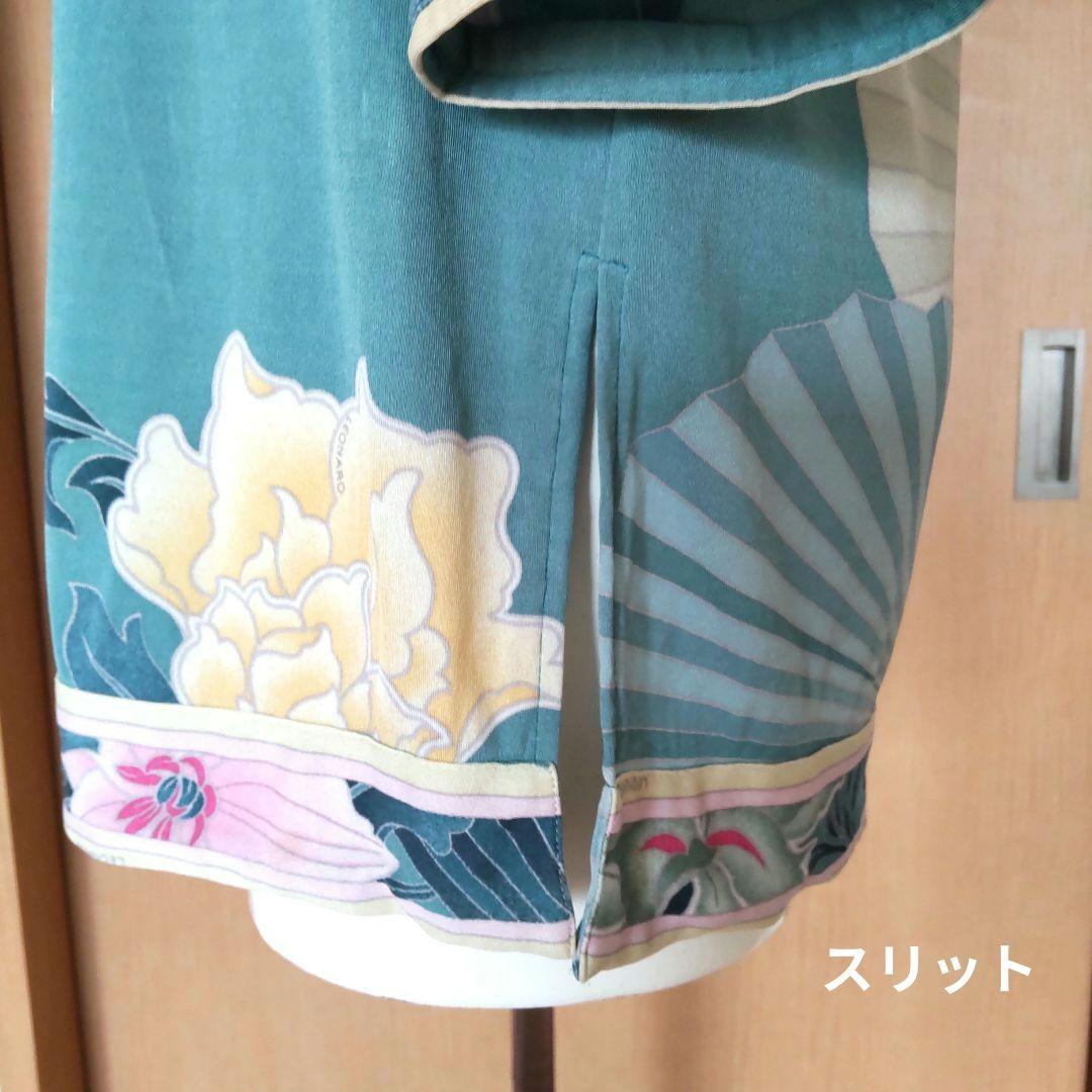 LEONARD PARISシルク 花柄 七分袖チュニック 42 イタリア製 絹