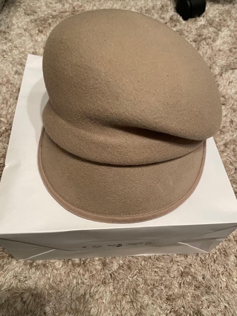 新品未使用CA4LA ベージュ ウール キャスケット