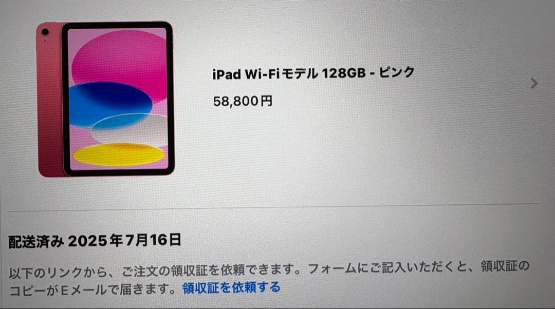 Apple iPad A16 128GB Wi-Fi/電源アダプタ/充電ケーブル