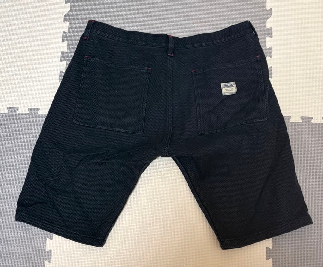 【masato】児島ジーンズ 刺し子 ハーフパンツ 40インチ ブラック