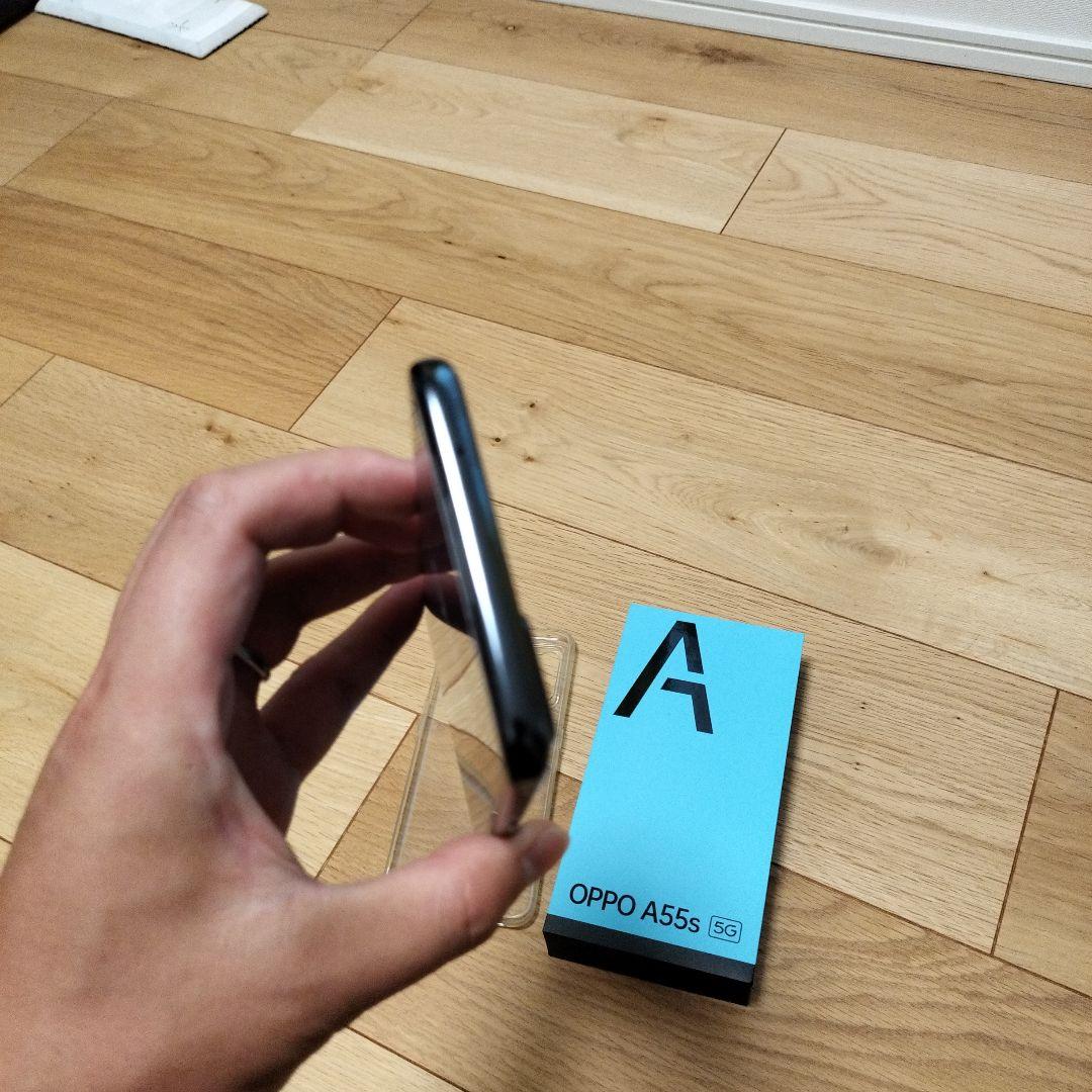 OPPO A55s 5G 本体 クリアケース付き