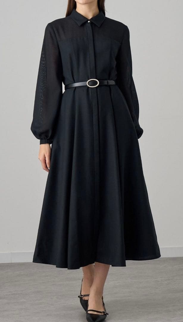 りんご様⭐︎アナイ⭐︎シアーコンビフレアワンピース