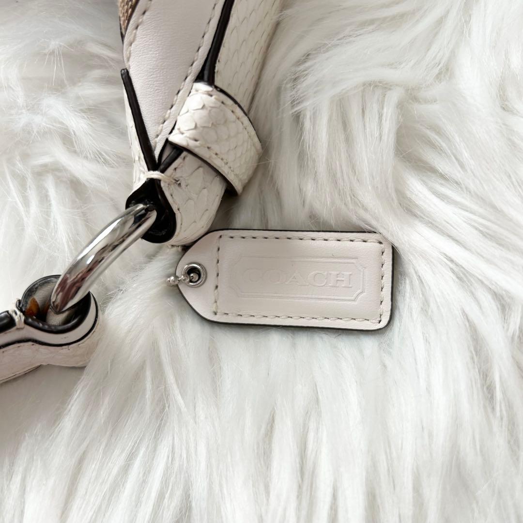 COACH 10086 ワンショルダーバッグ　パッチワーク　キャンバス　レザー