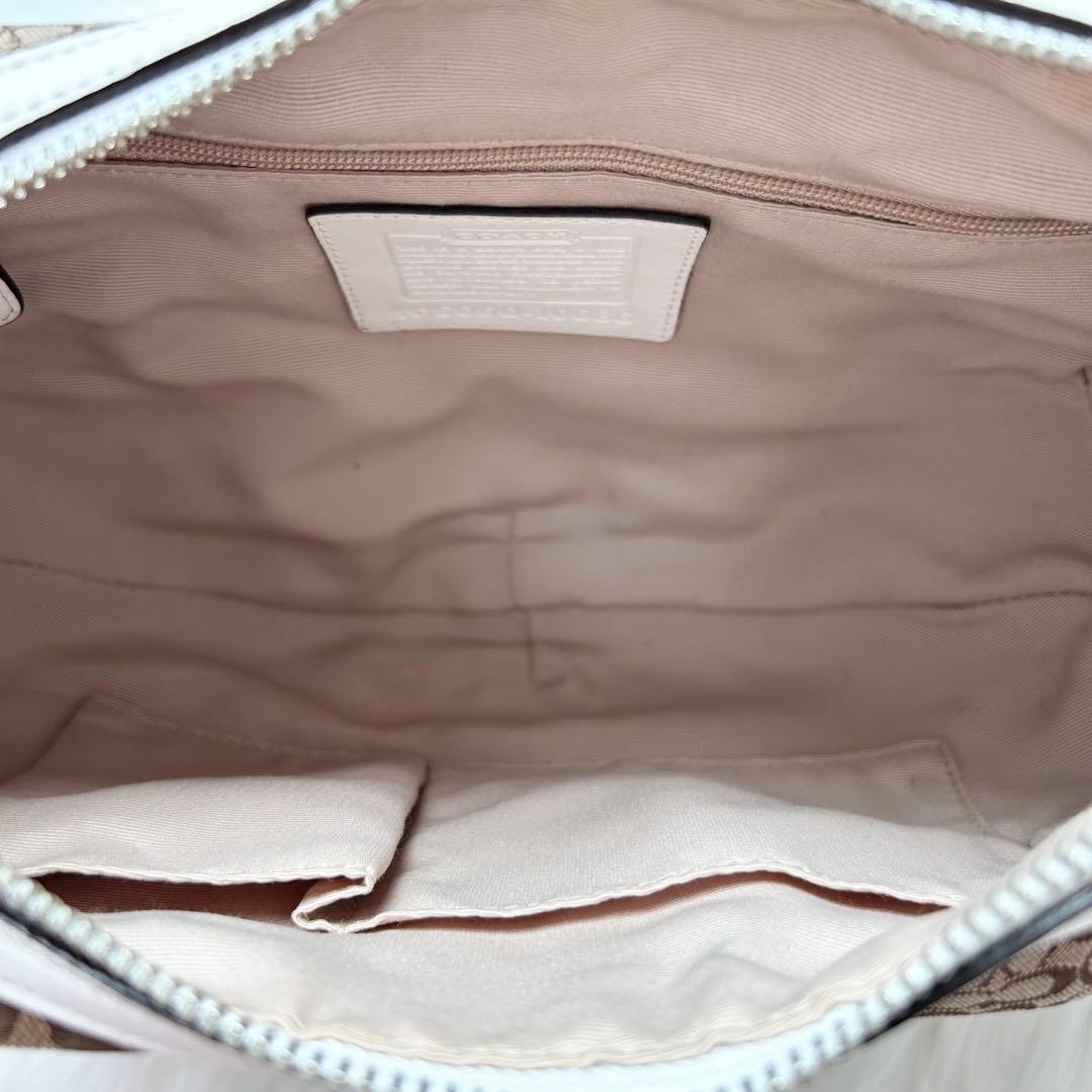 COACH 10086 ワンショルダーバッグ　パッチワーク　キャンバス　レザー