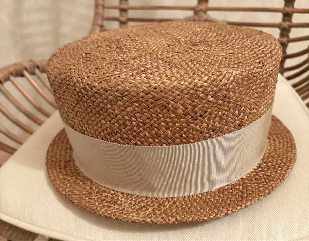 カワムラ帽子店　瑠璃麦わら帽子 コーヒー染め