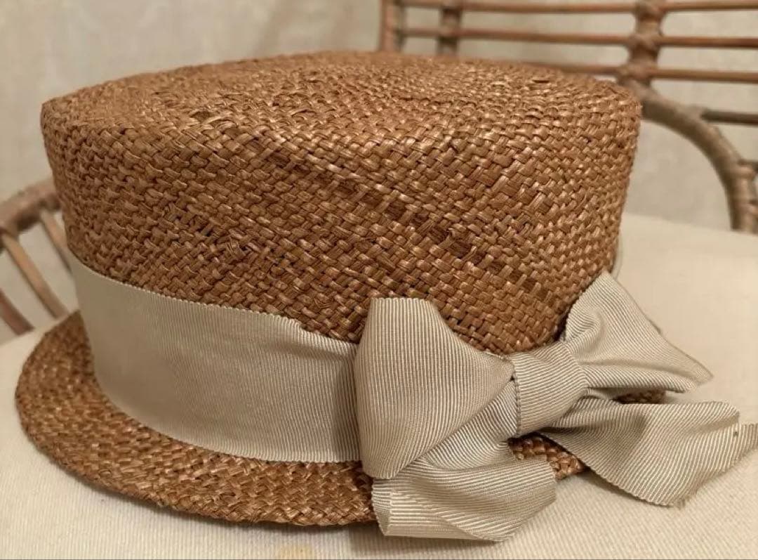 カワムラ帽子店　瑠璃麦わら帽子 コーヒー染め