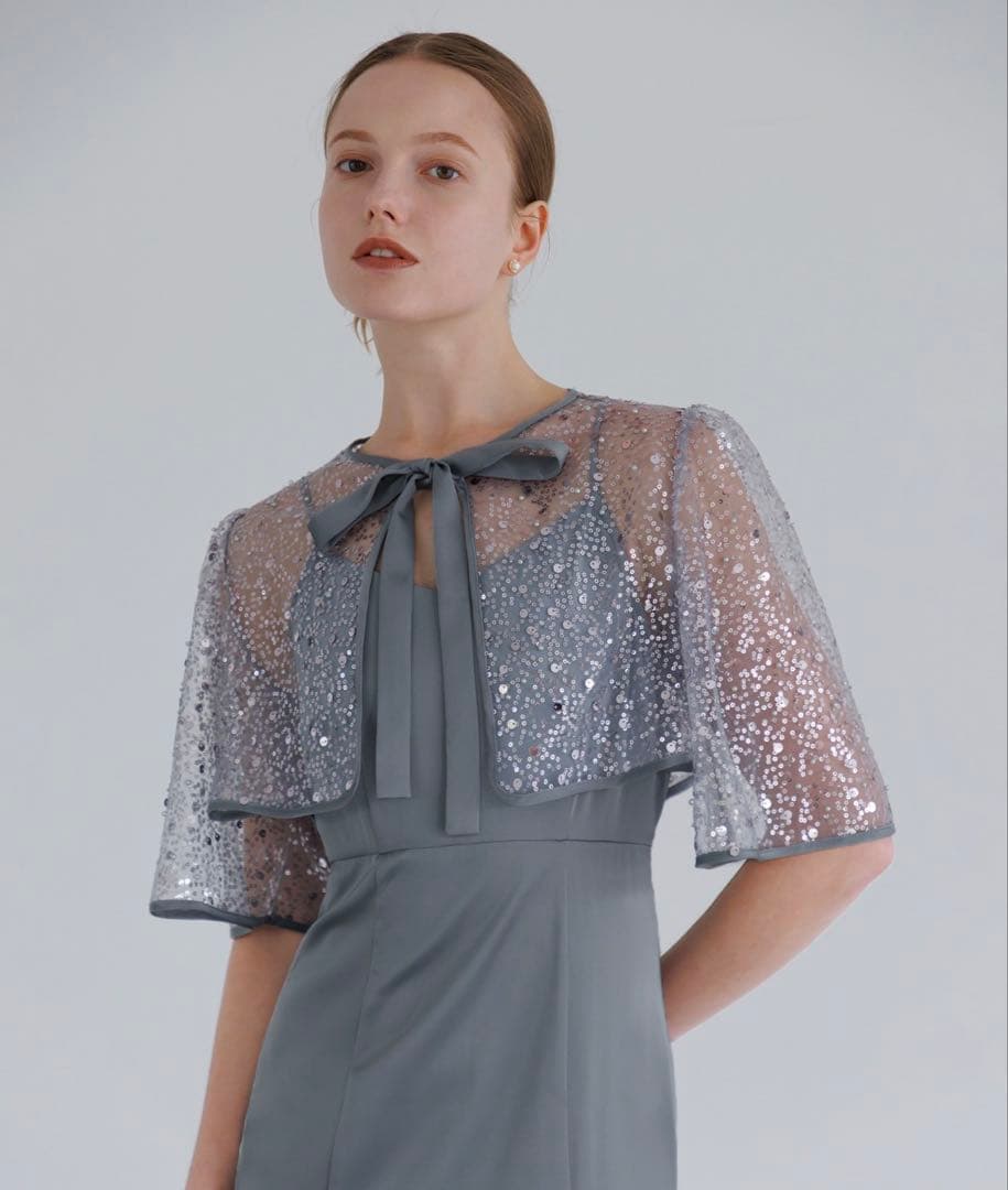 Leja スパンコールビジューボレロマーメイドワンピースドレス