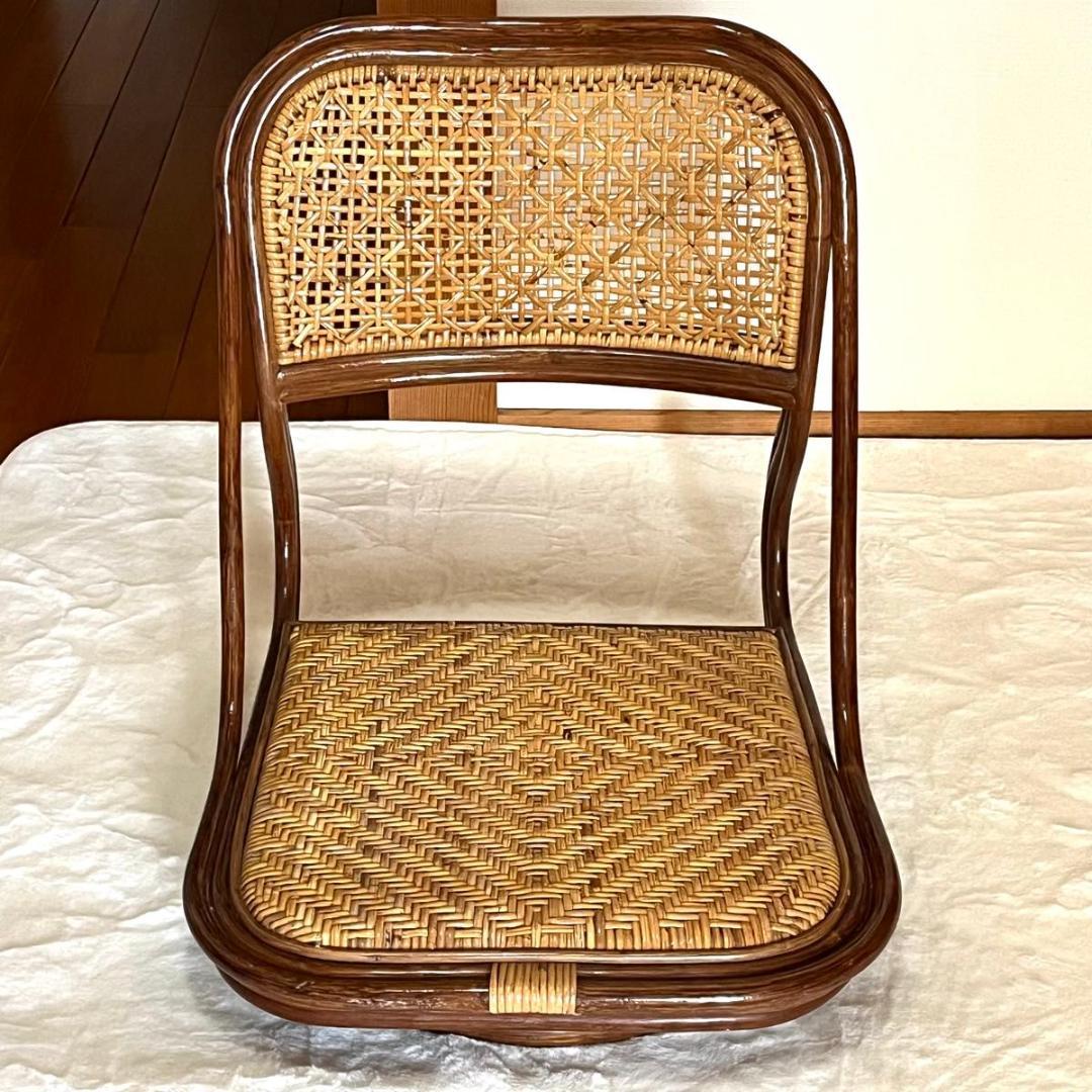 ラタン 回転座椅子 レトロ　ヴィンテージ　ラタンチェア　ロータイプ　2脚セット