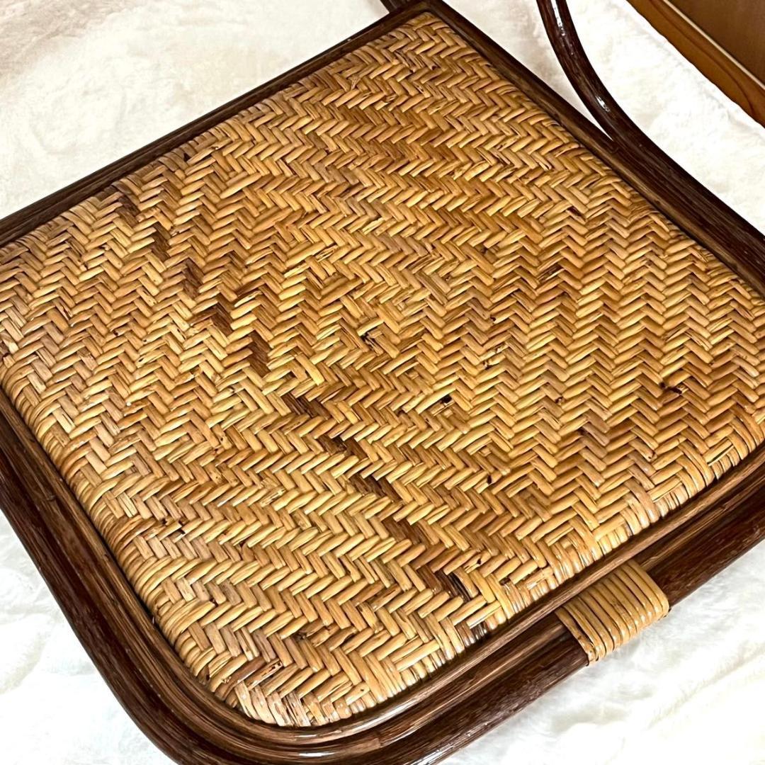 ラタン 回転座椅子 レトロ　ヴィンテージ　ラタンチェア　ロータイプ　2脚セット