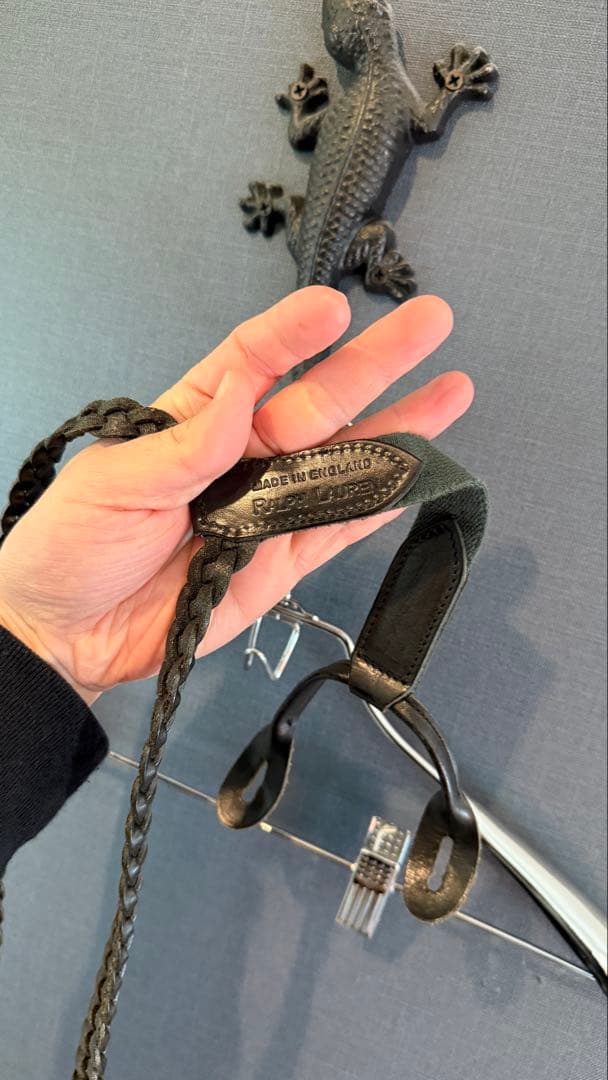 ラルフローレン　レザーサスペンダー　英国製