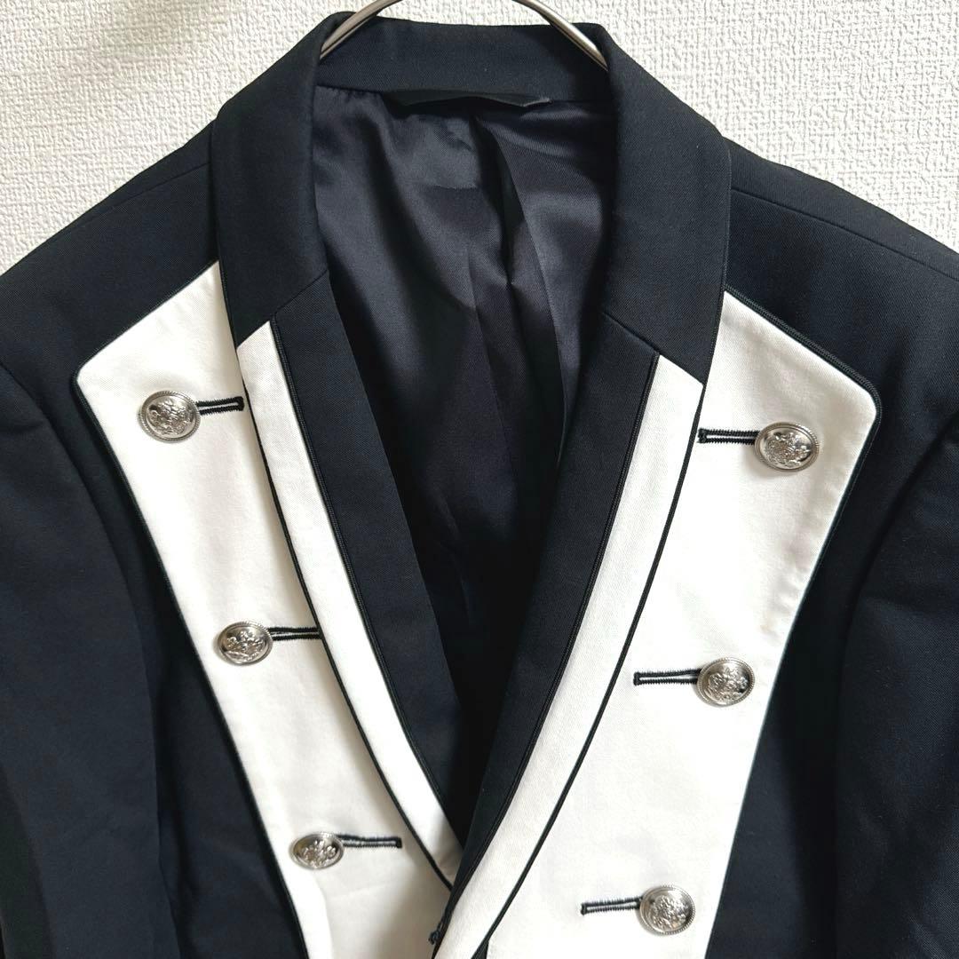 タグ付き ソスタヌート テーラードジャケット モノトーン シルバーボタン