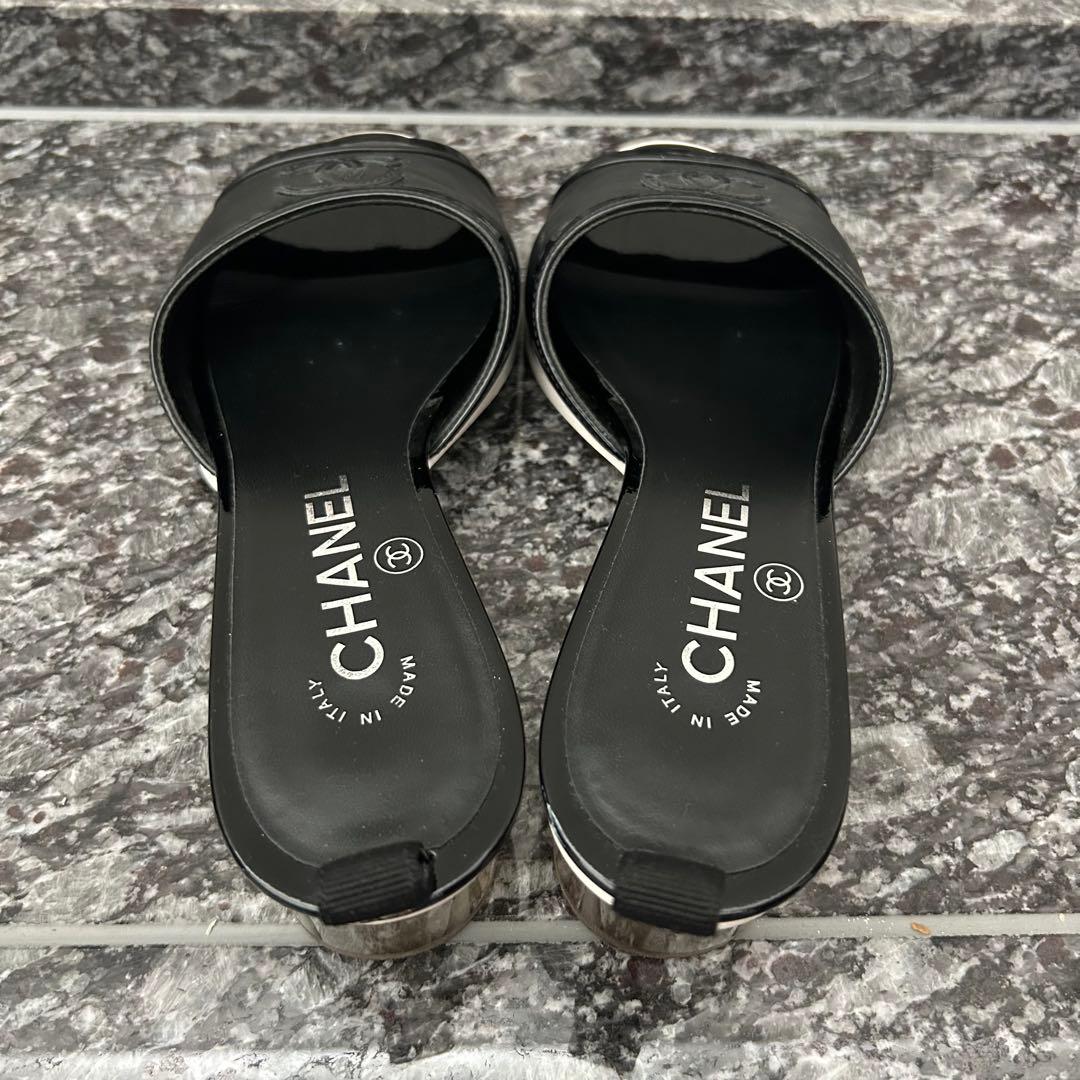 シャネル　ミュール　サンダル　ココマーク　36.5 黒