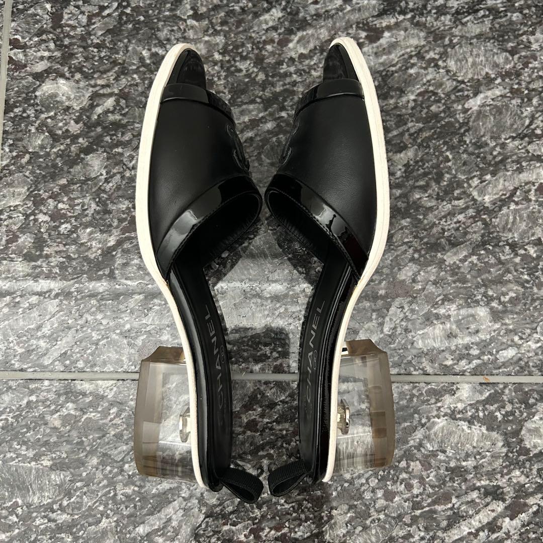 シャネル　ミュール　サンダル　ココマーク　36.5 黒