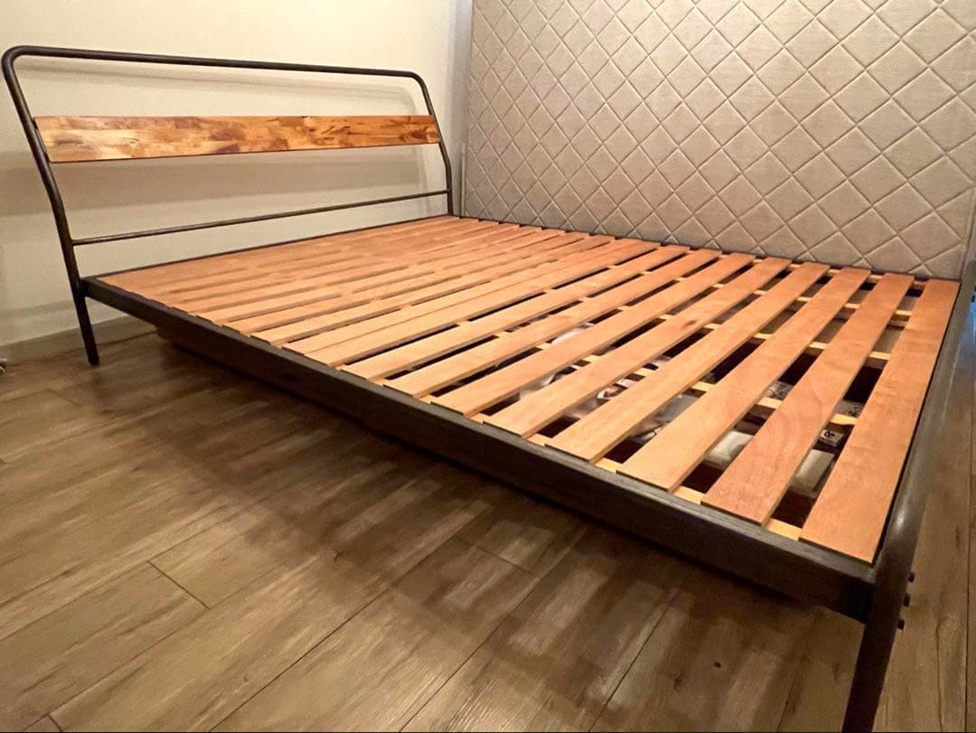 【mkrさま専用】a.depeche ダブル ベッドフレーム&専用収納2つ