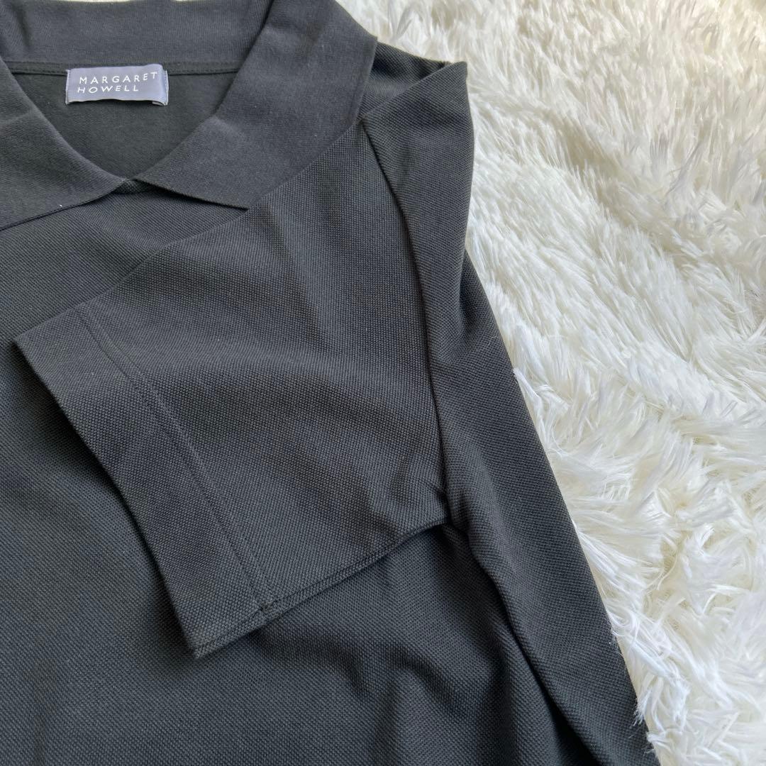 マーガレットハウエル オーガニックコットン ポロシャツ 24ss ブラック II