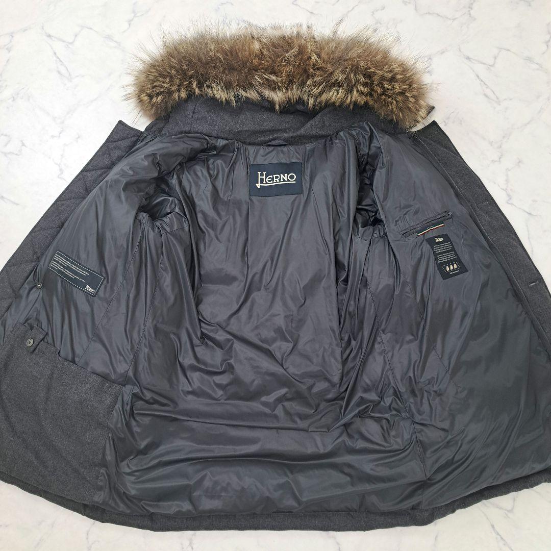 HERNO ヘルノ サイズ50 ダウンジャケット ウール ファー フード XL