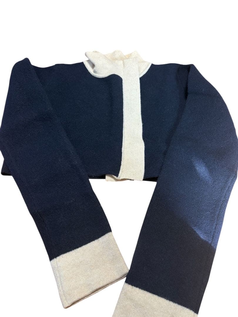 【新品タグ付】MaxMara カシミヤ混 アンサンブル セットアップ S 紺