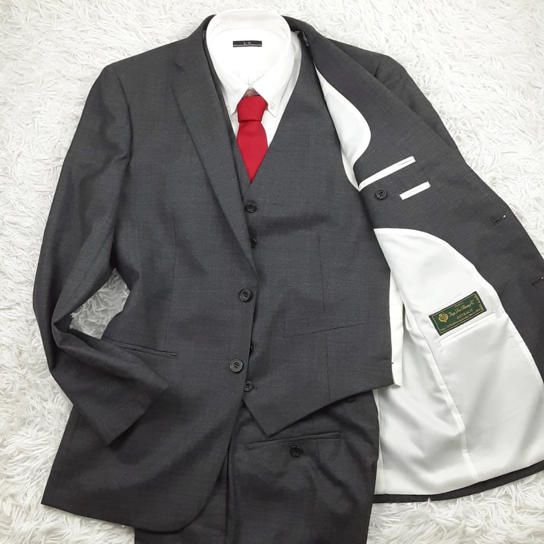 U*R様 美品◎ロロピアーナ 3ピーススーツ グレー 灰 オーストラリアンメリノ
