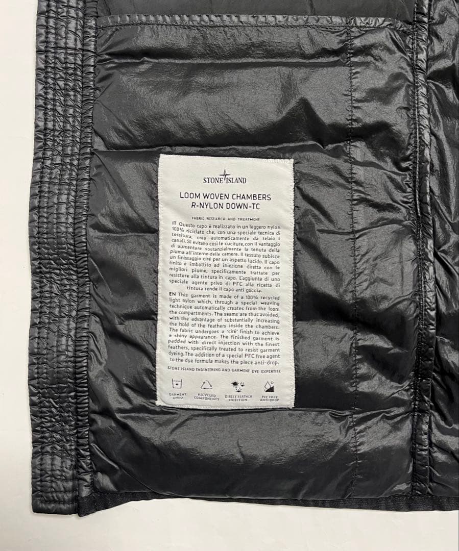 stone GARMENT DYED DOWN ダウンベスト 黒 L