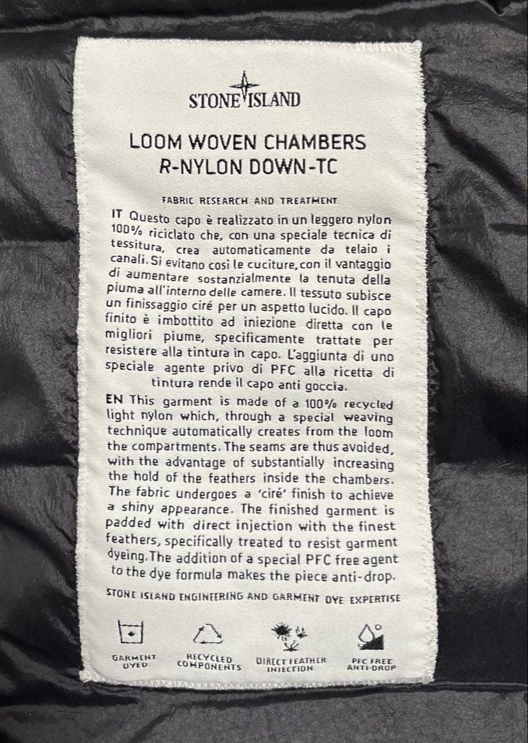 stone GARMENT DYED DOWN ダウンベスト 黒 L