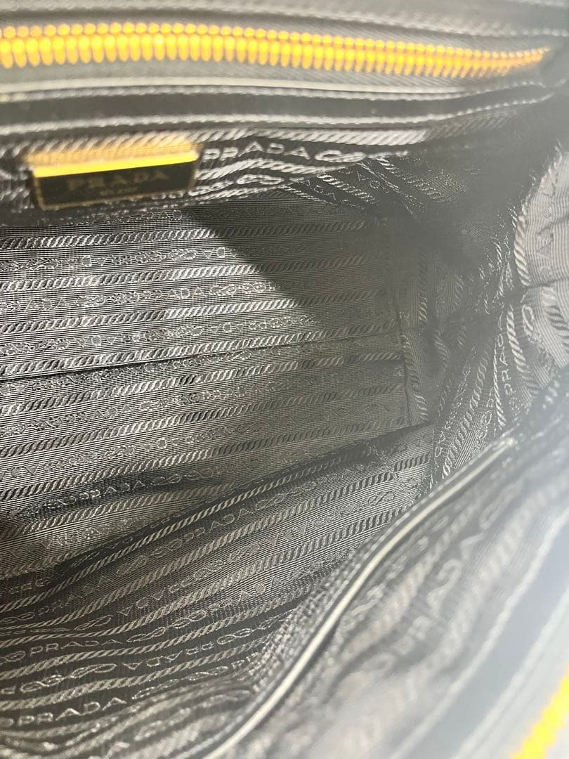 【美品】PRADA 黒 ナイロン レザー ハンドバッグ 2WAYショルダー付