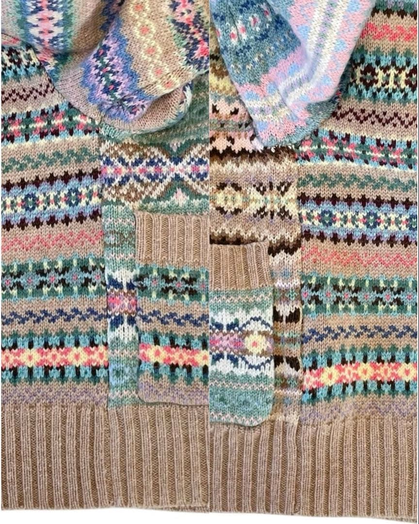 即完売品⭐︎美品⭐︎ラルフローレン⭐︎パネルド フェア アイル Vネック カーディガン