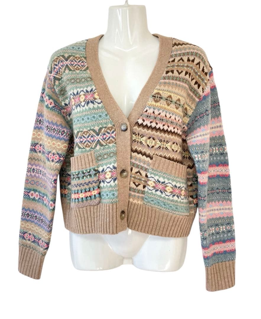 即完売品⭐︎美品⭐︎ラルフローレン⭐︎パネルド フェア アイル Vネック カーディガン