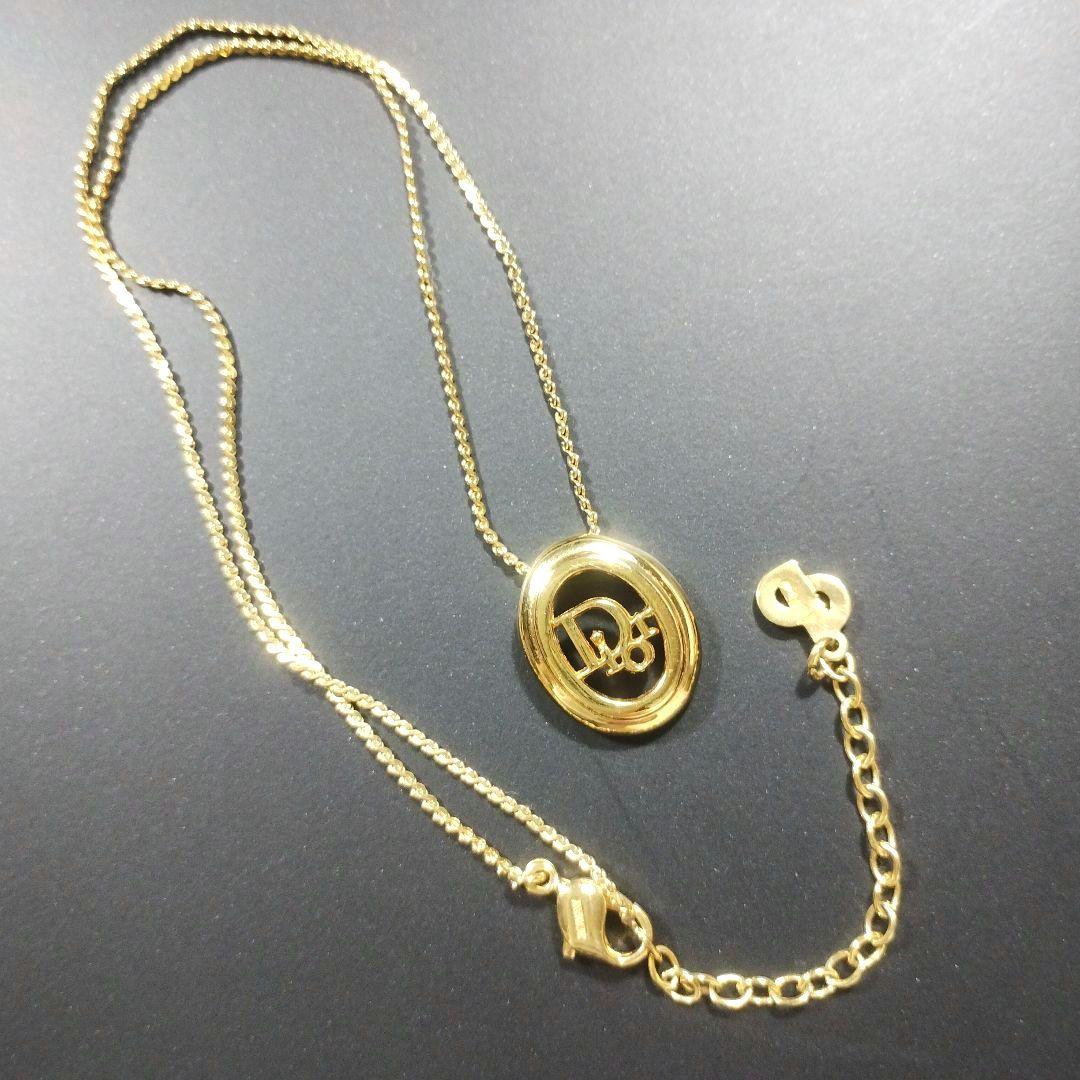 美品◎希少◎Dior　ディオール　ネックレス　CDロゴ　サークルロゴ　金色　刻印