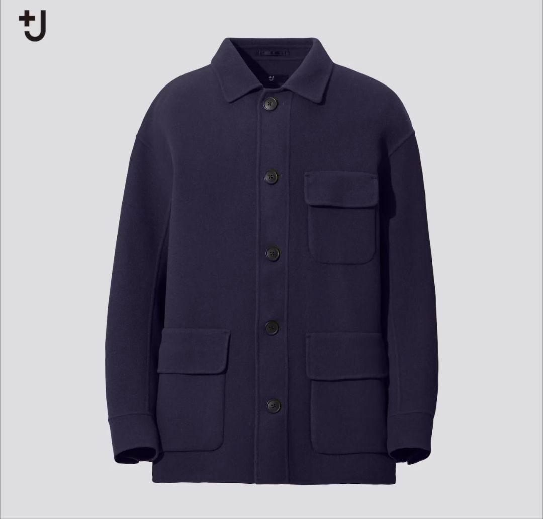 ＋J　ダブルフェイスオーバーサイズワークジャケット　XS ネイビー