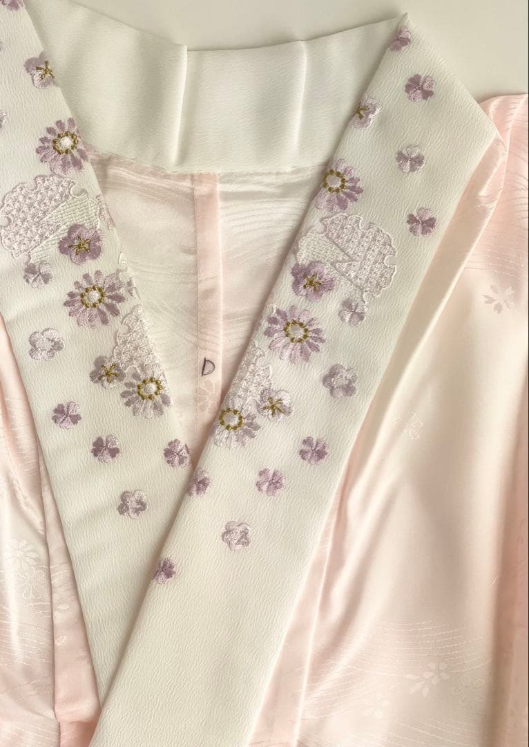 【在庫一掃セール！43枚セット】刺繍半衿付き　長襦袢　振袖用　D