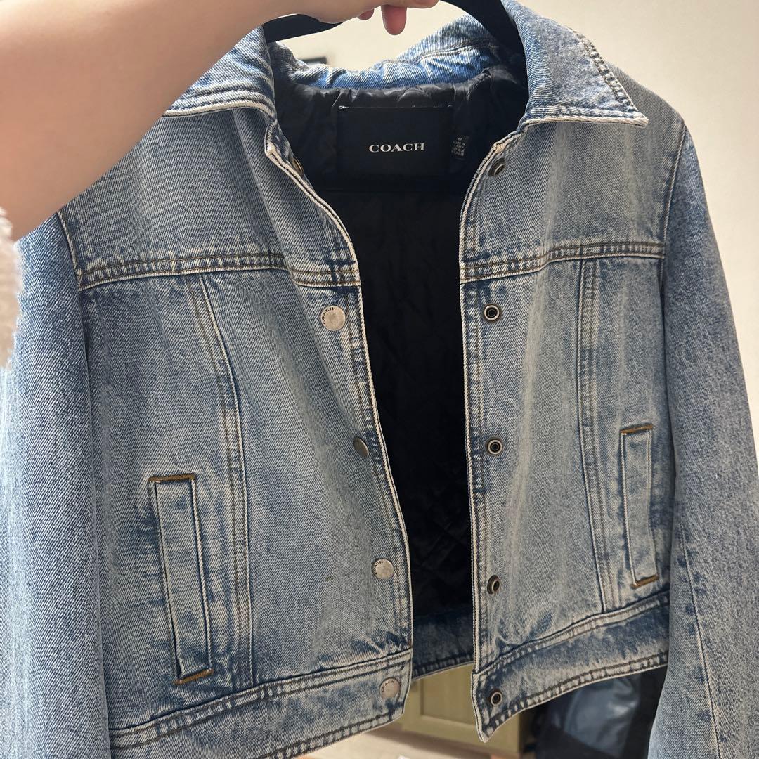 COACH ボア襟付きデニムジャケット