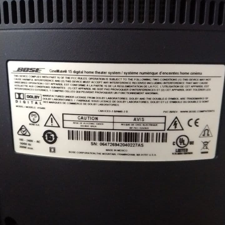 Bose cinemate 15　 theater system