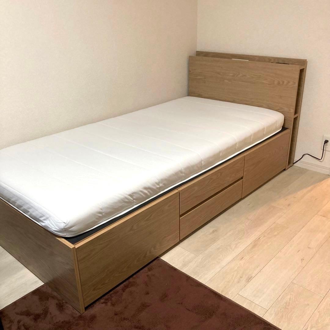 ★専用★《引取限定》ニトリ 収納ベッド & マットレス ライト◦コンセント付き