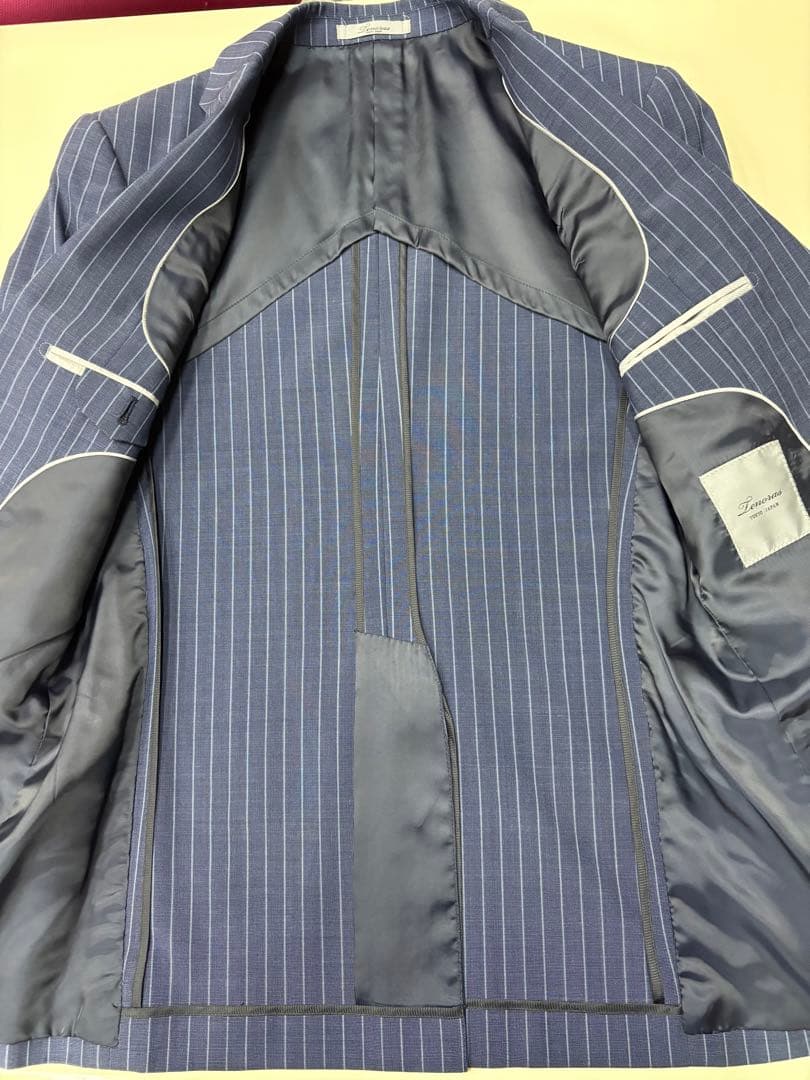 美品 TENORAS スリーピース ブルーストライプ スーツM