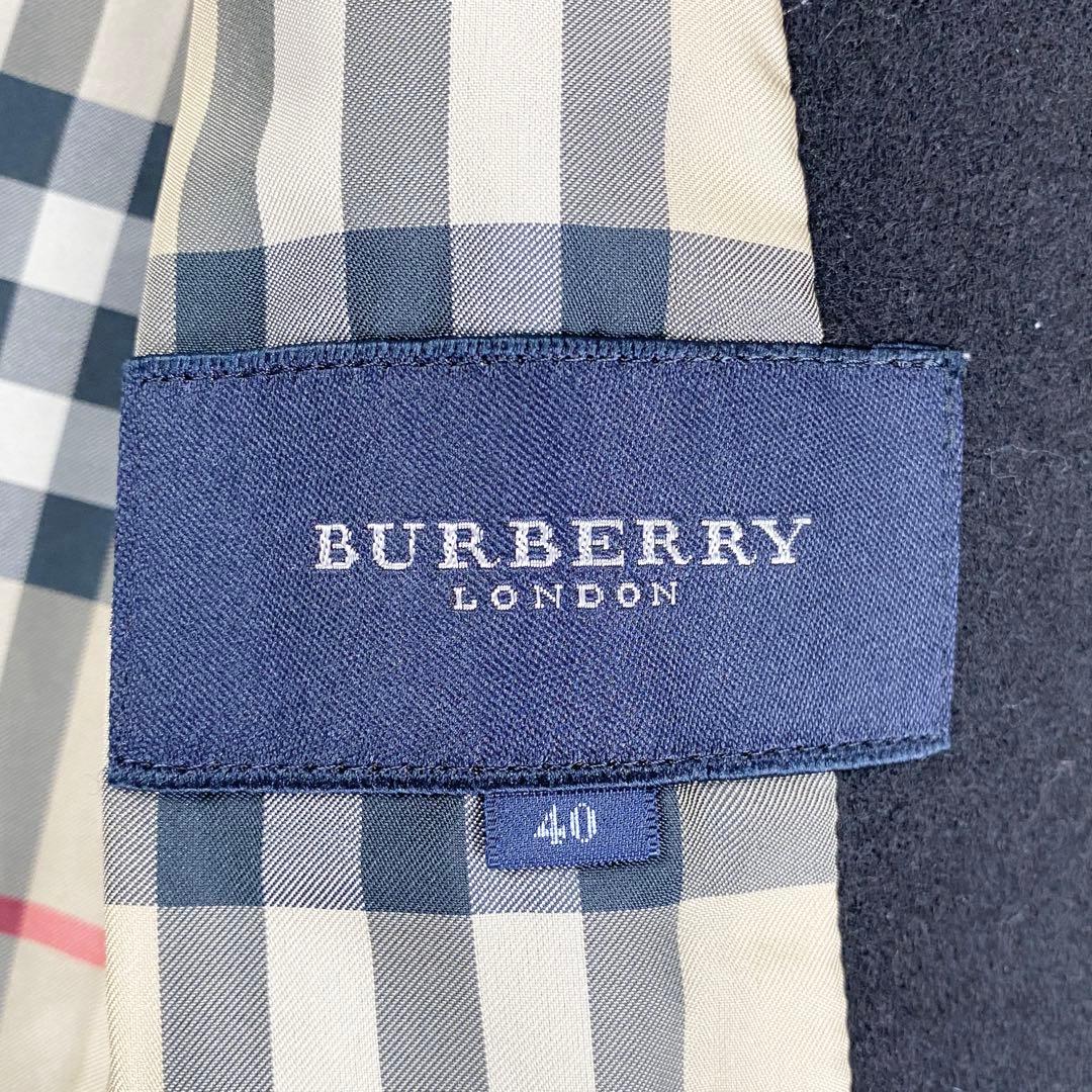 【美品】バーバリー アンゴラ混 テーラードジャケット ノバチェック 40 黒