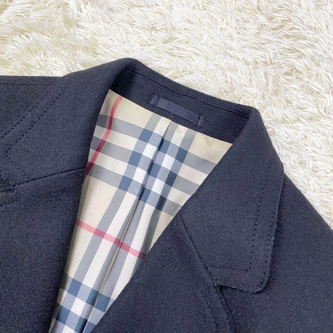 【美品】バーバリー アンゴラ混 テーラードジャケット ノバチェック 40 黒