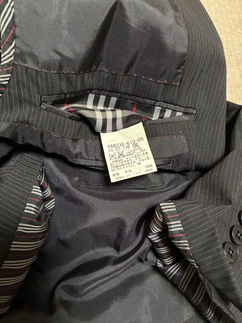 バーバリーブラックレーベル　スリーピーススーツ　38L