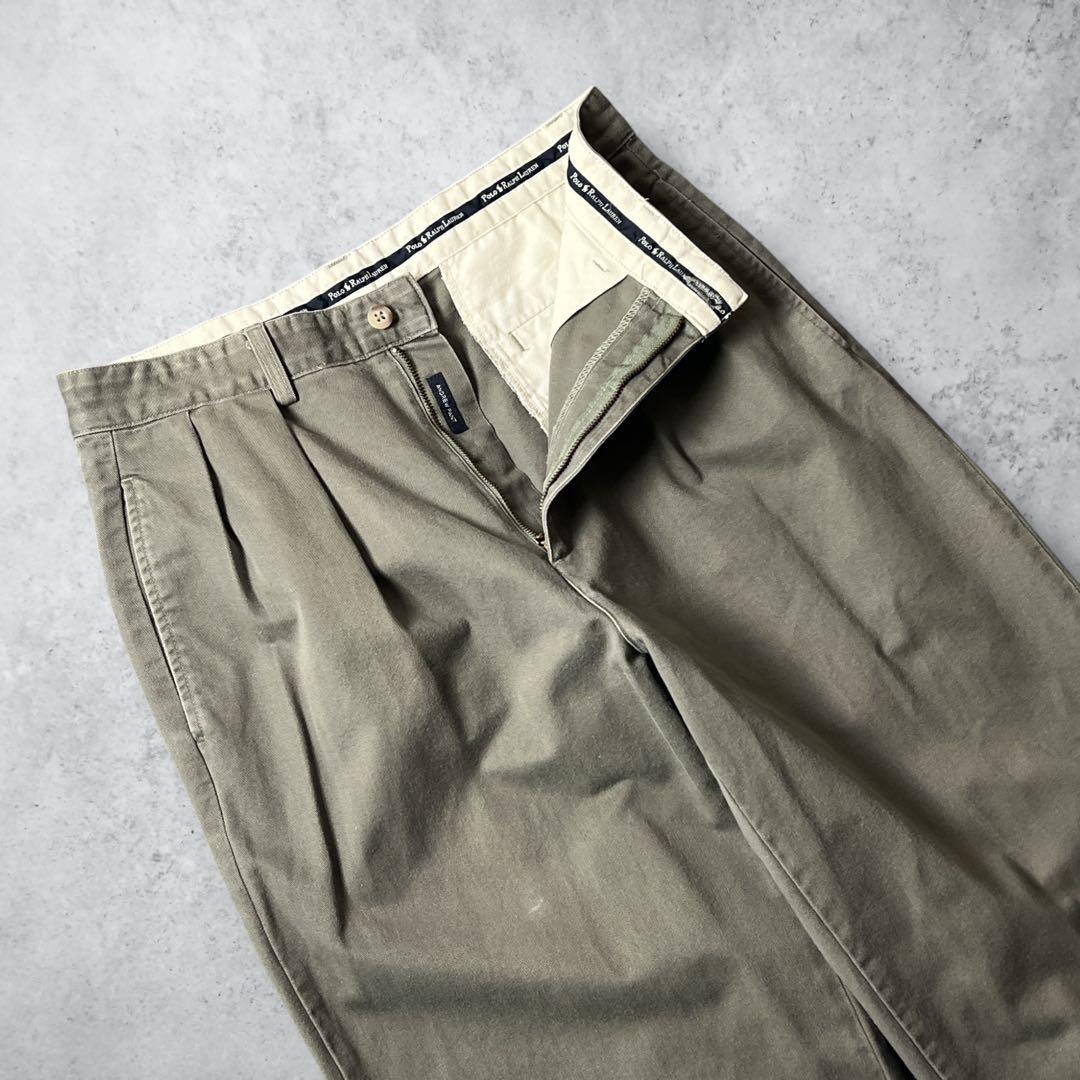 ぽ*よ様 USA製ポロラルフローレンポロチノANDREWグレージュW31古着vi