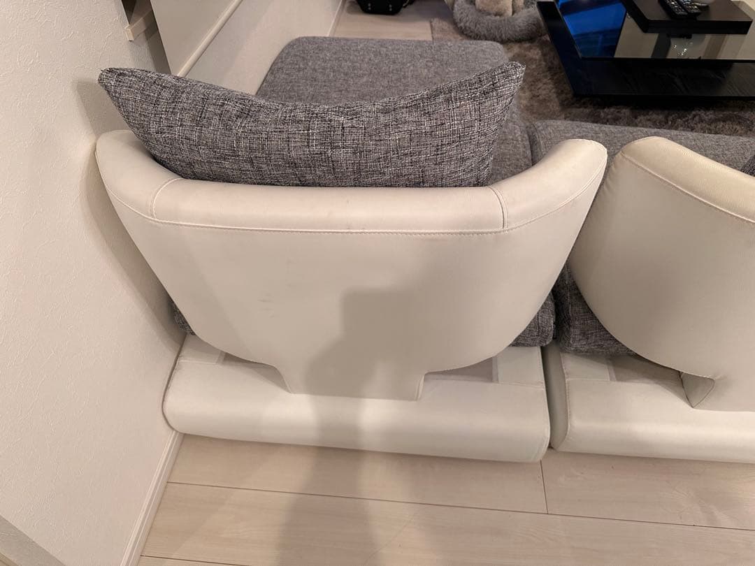 アルモニア Bella curva L字型ソファセット グレーホワイト3人用