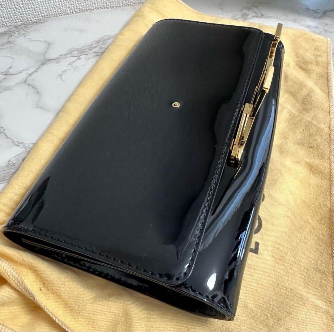 【美品】ルイヴィトン　ルイーズ　クラッチバッグ　エナメル　ブラック