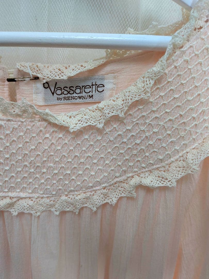 レトロ　ヴィンテージ　デッドストック　ロングワンピース　ナイトドレス　レース