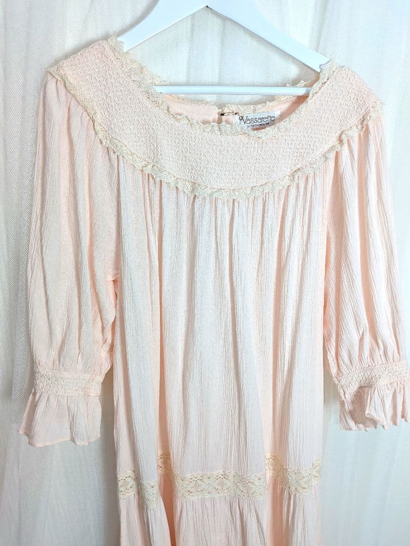 レトロ　ヴィンテージ　デッドストック　ロングワンピース　ナイトドレス　レース