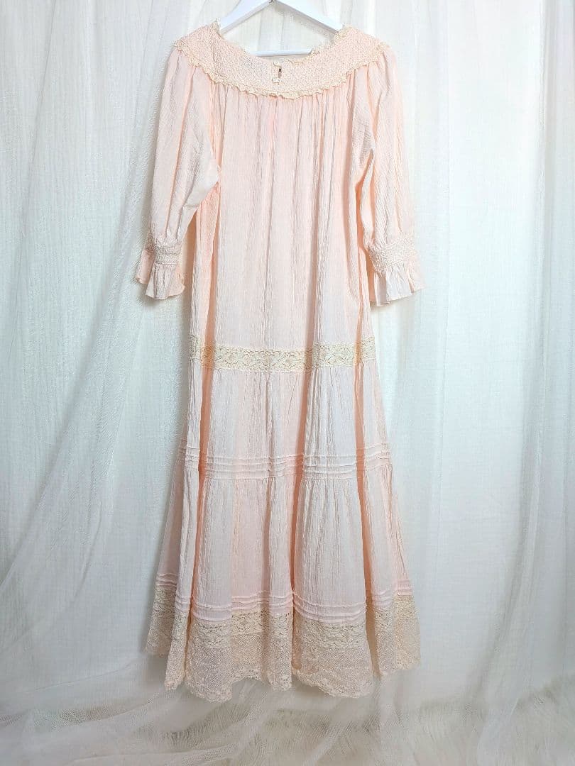 レトロ　ヴィンテージ　デッドストック　ロングワンピース　ナイトドレス　レース